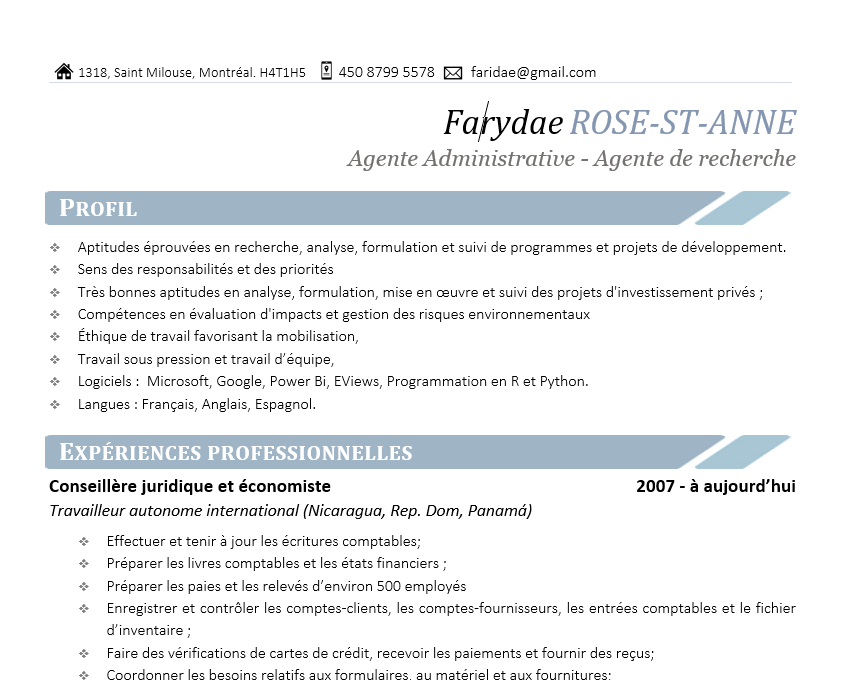 CV Fonctionnel